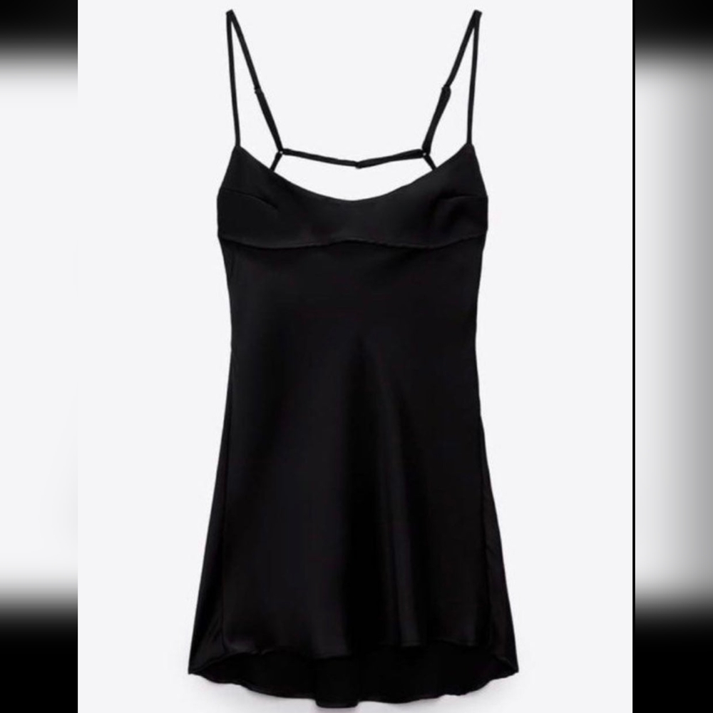 Open Back Satin Mini Dress - Picture 5 of 6